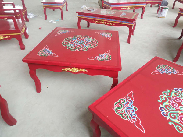 蒙古餐桌椅 民族餐桌 饭店桌子价格
